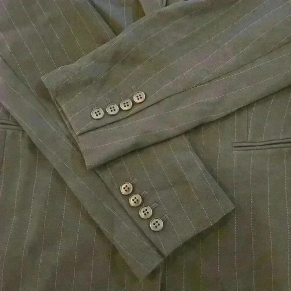 Ann Taylor Loft Womens Pin Striped Blazer Career Black Size 6 - Picture 3 of 8